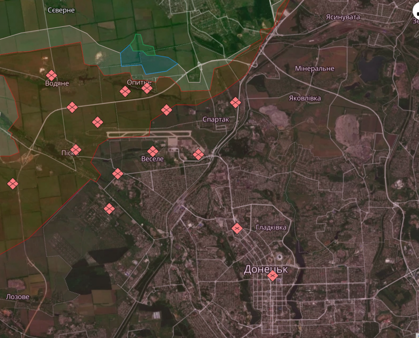 ЗСУ наближаються до Донецьку та його аеропорту, – мапа Deep State 8 вересня