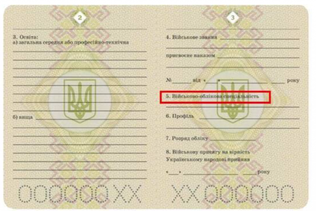 Де у військовому квитку ВОС і що він означає