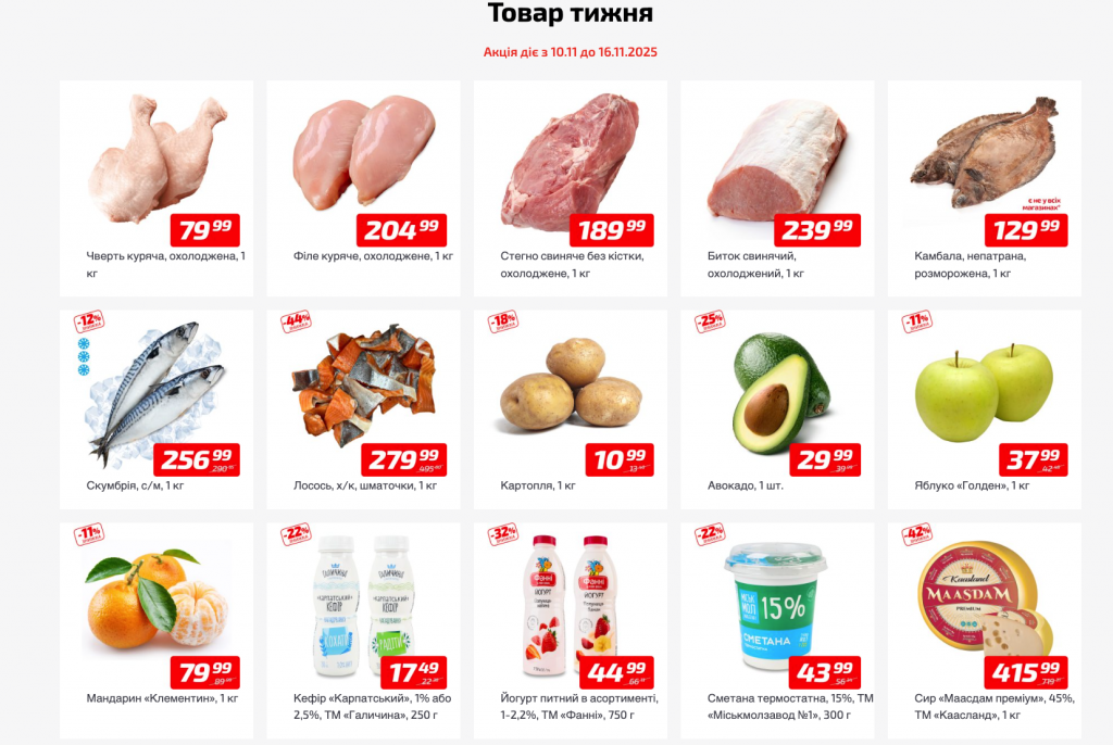 Акції та знижки у мережі Велмарт (Velmart): акції тижня 10.11 по 16.11. 2025