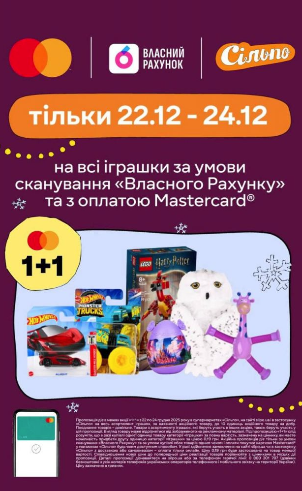 Акція 1+1 на іграшки в «Сільпо» 22–24 грудня: як скористатися пропозицією