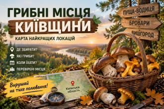 Грибні місця Київщини: карта грибних місць Київської області, де збирати білі гриби, лисички та опеньки