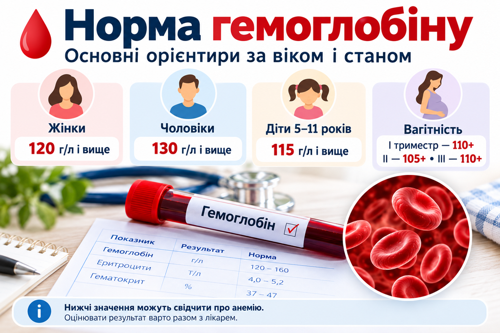 Норма гемоглобіну у жінок, чоловіків і дітей: таблиця показників за віком